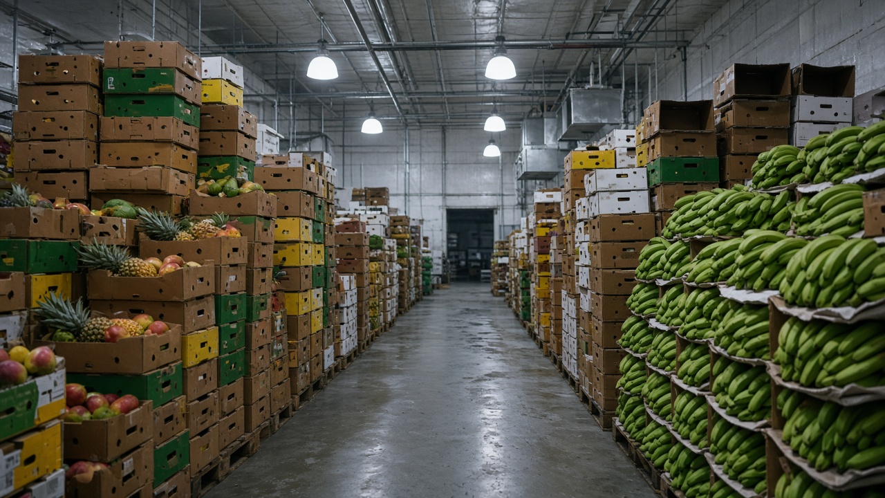 Fruit and vegetable wholesale display, CGS Kuwait