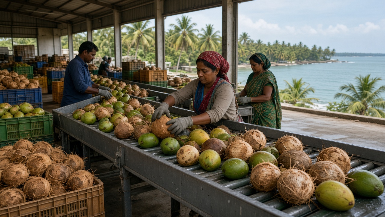 Agri export packing and coconut grading, EMA Impex, India