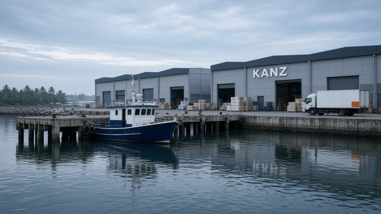 Kanz Corp waterfront warehouse and harbour operations, Kerala