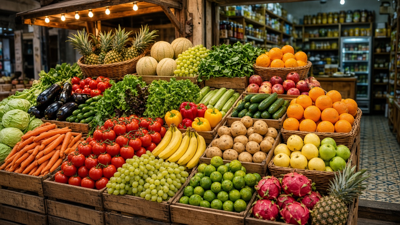 Retail fresh produce counter, Shuhaib Al Khor, Kuwait
